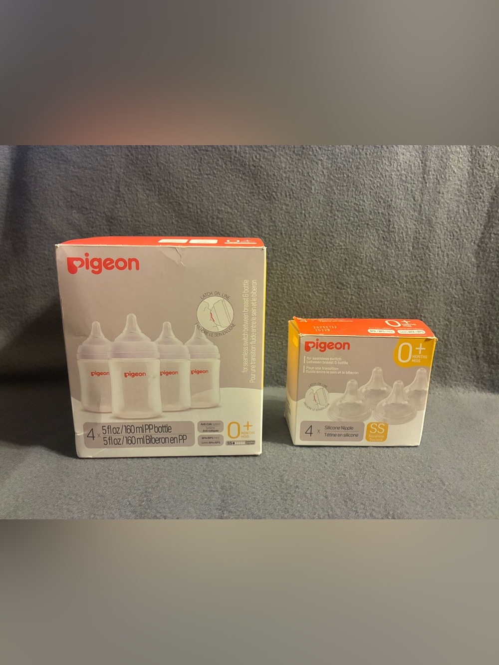 NEW Pigeon Plastic PP Anti Colic 5oz Bottles